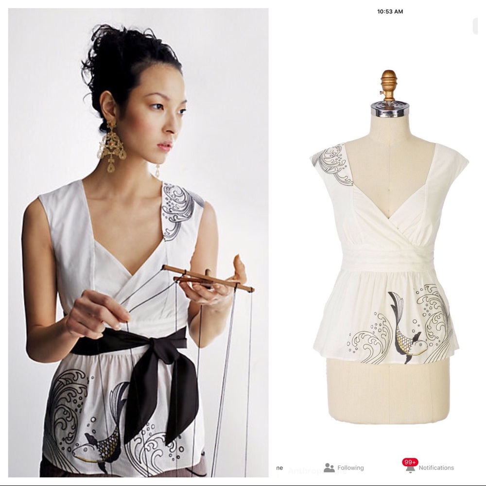 Anthropologie Suspended Koi Top by Floreat